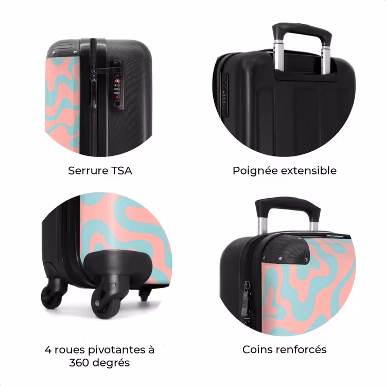 Valise - Abstrait - Bleu organique/rose — 8