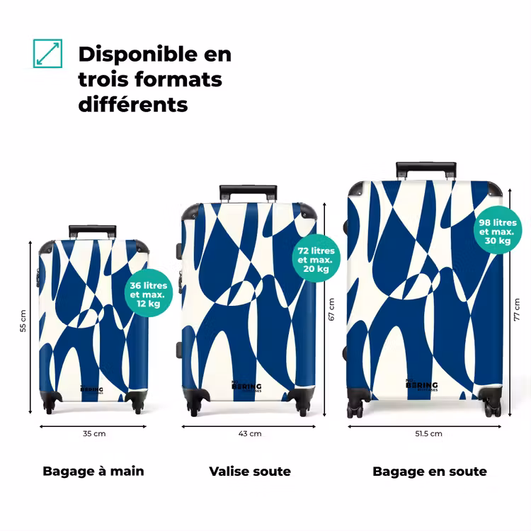 Valise - Abstrait - Formes bleues/blanches — 3