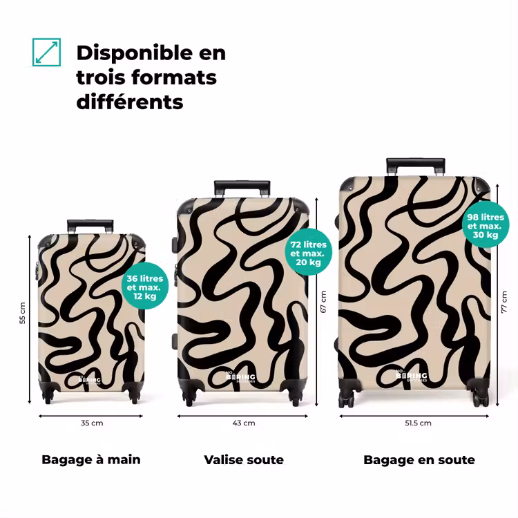 Valise - Abstrait - Minimaliste noir — 3
