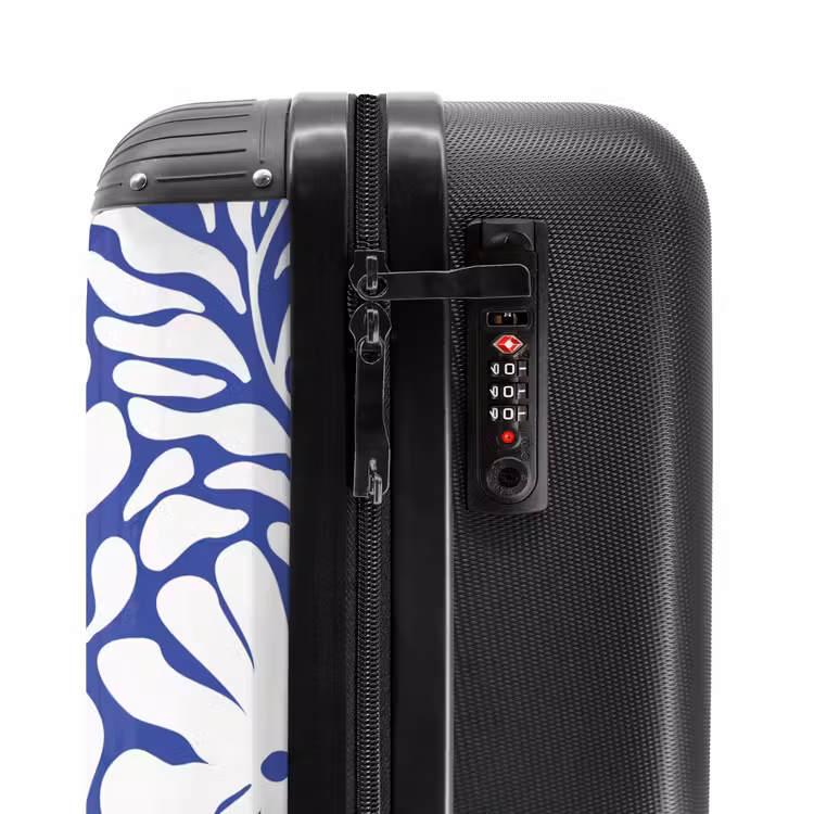 Valise - Abstrait - Motif floral bleu/blanc — 6