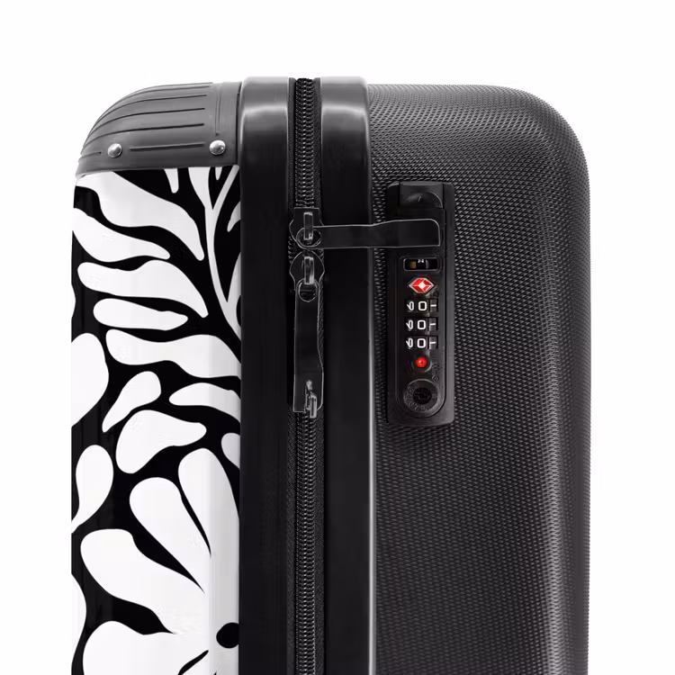 Valise - Abstrait - Motif floral noir et blanc — 6