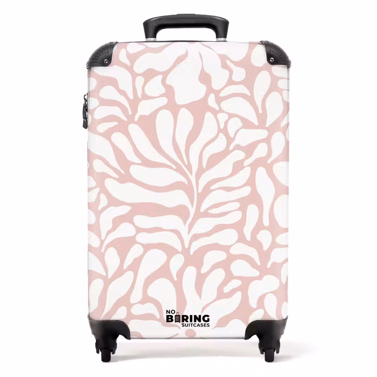 Valise - Abstrait - Motif floral rose/blanc — 1