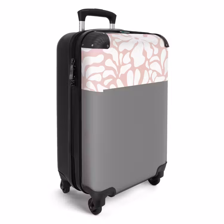Valise - Abstrait - Motif floral rose/blanc — 2