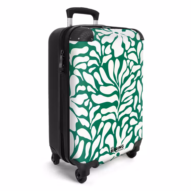 Valise - Abstrait - Motif floral vert/blanc — 2