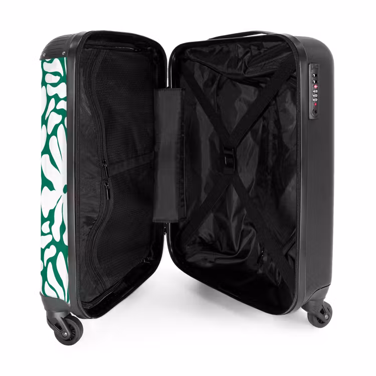 Valise - Abstrait - Motif floral vert/blanc — 5