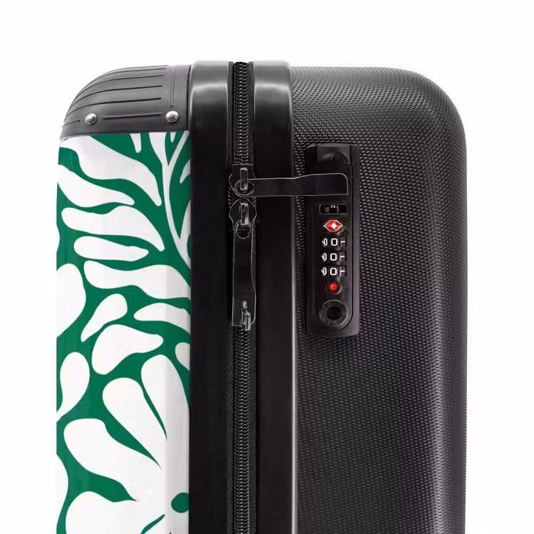 Valise - Abstrait - Motif floral vert/blanc — 6