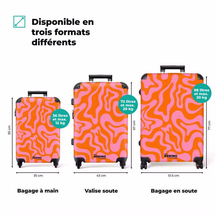 Valise - Abstrait - Rose/orange organique — 3
