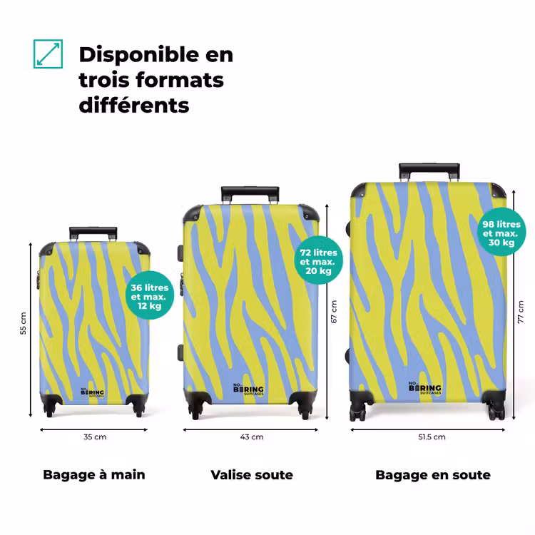 Valise - Abstrait - Vagues jaunes — 3