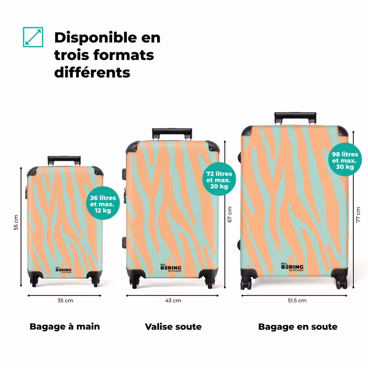 Valise - Abstrait - Vagues orange — 3