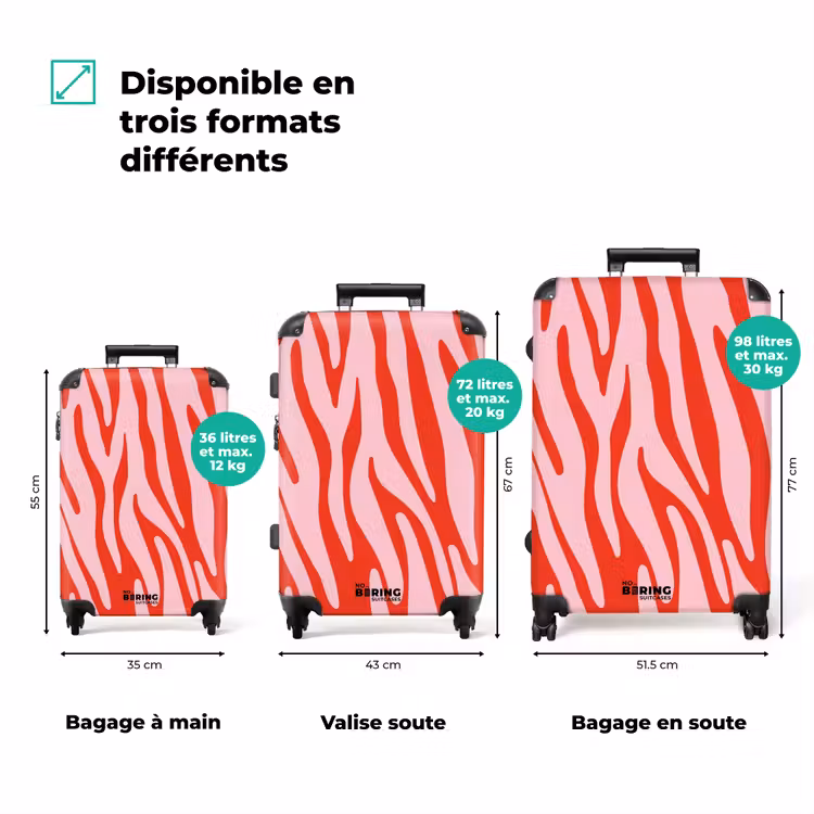 Valise - Abstrait - Vagues roses — 3