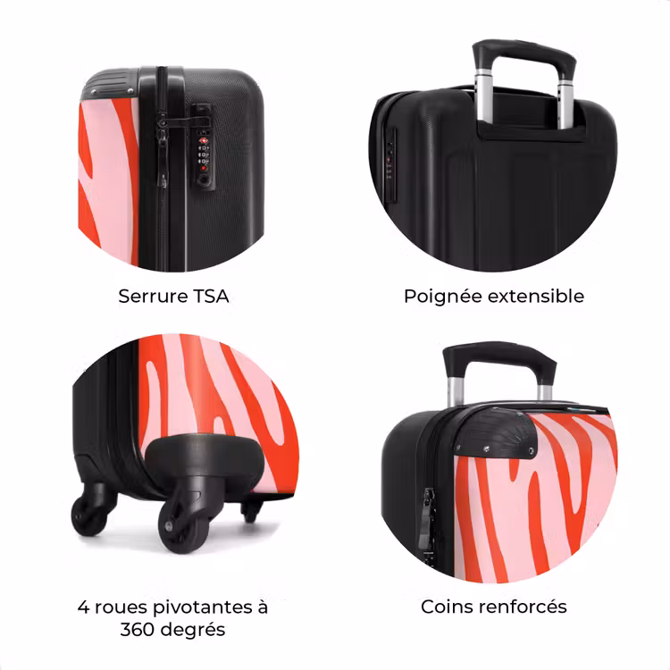 Valise - Abstrait - Vagues roses — 8