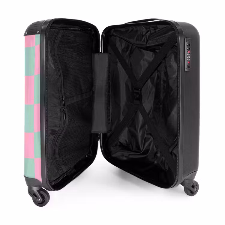 Valise - Carrés - rose/bleu menthe — 5