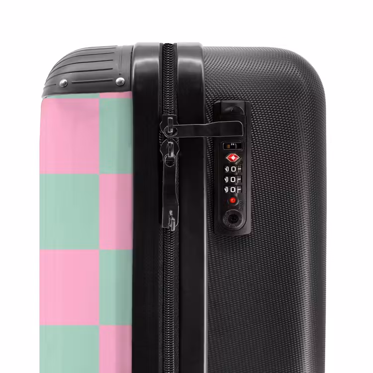 Valise - Carrés - rose/bleu menthe — 6