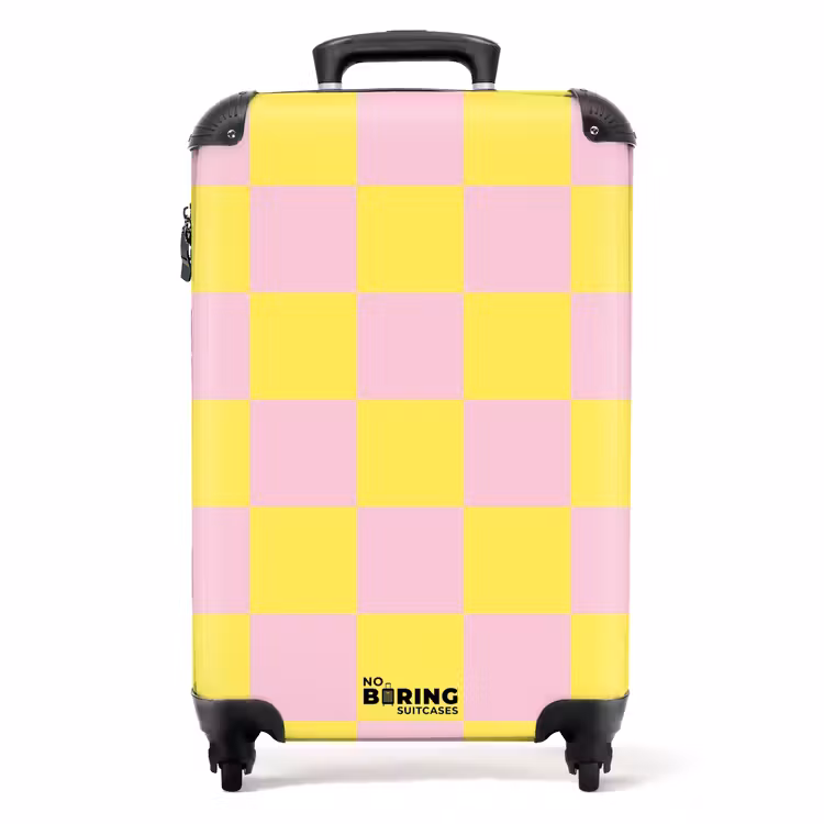 Valise - Carrés - Rose/Jaune — 1
