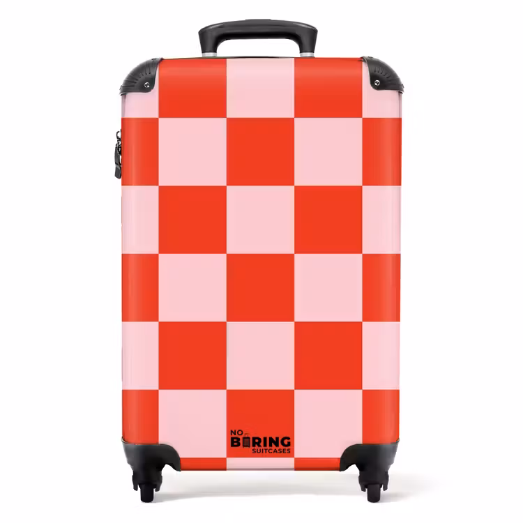 Valise - Carrés - Rouge/Rose — 1