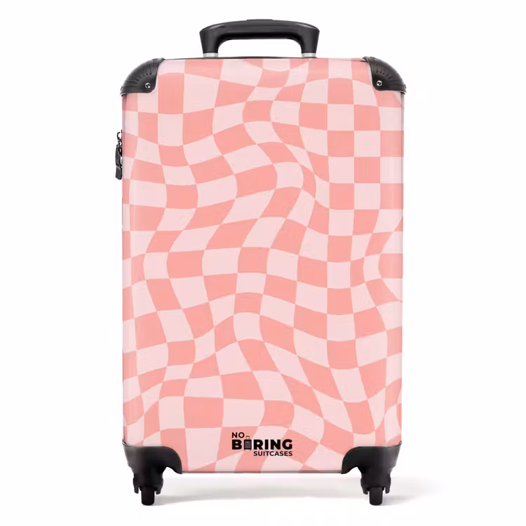 Valise - Carrés - Vagues roses — 1