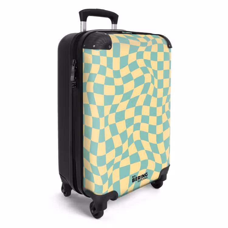 Valise - Carrés - Vagues vertes/jaunes — 2