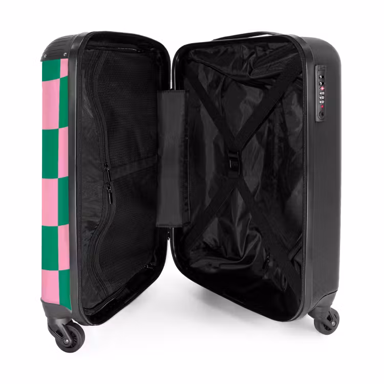 Valise - Carrés - Vert/rose — 5