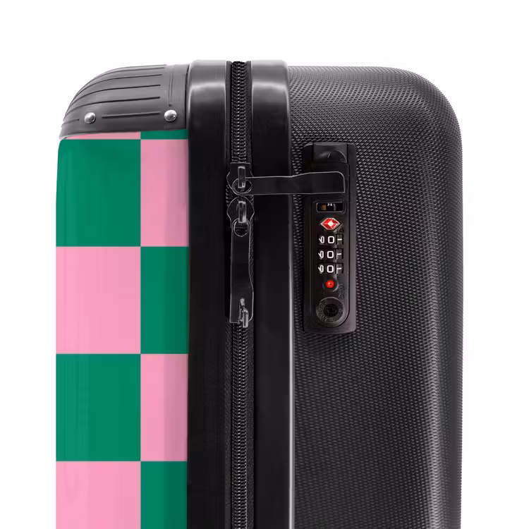 Valise - Carrés - Vert/rose — 6