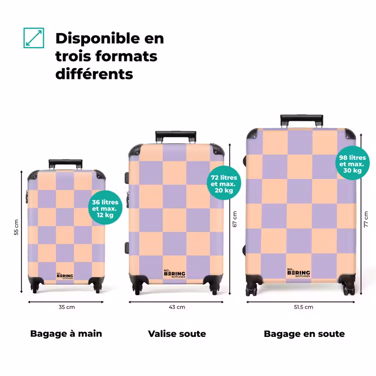 Valise - Carrés - Violet/Orange — 3