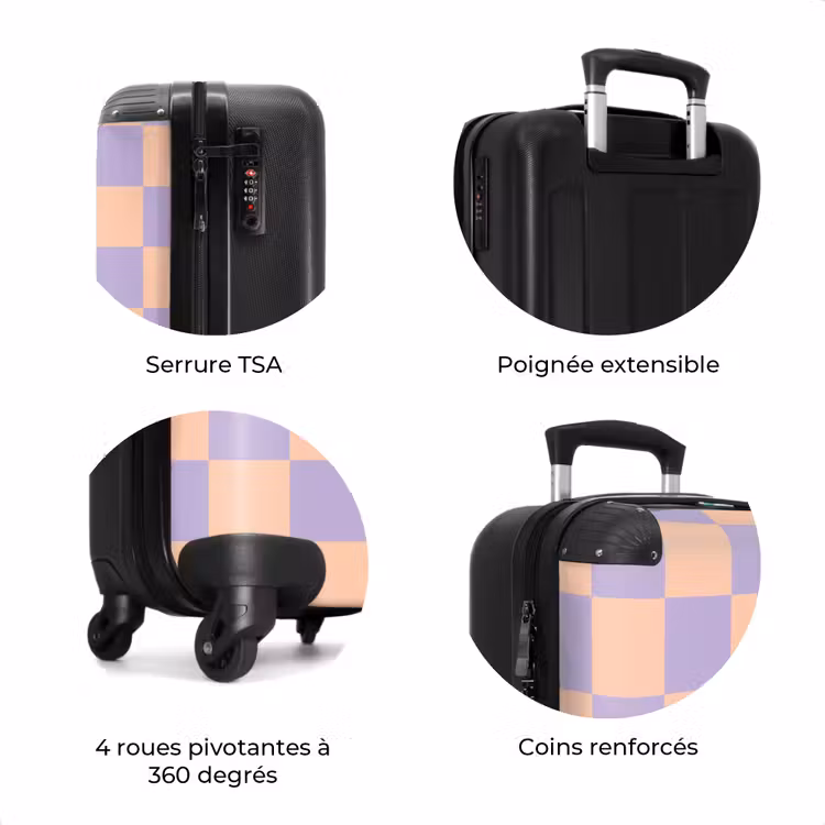 Valise - Carrés - Violet/Orange — 8