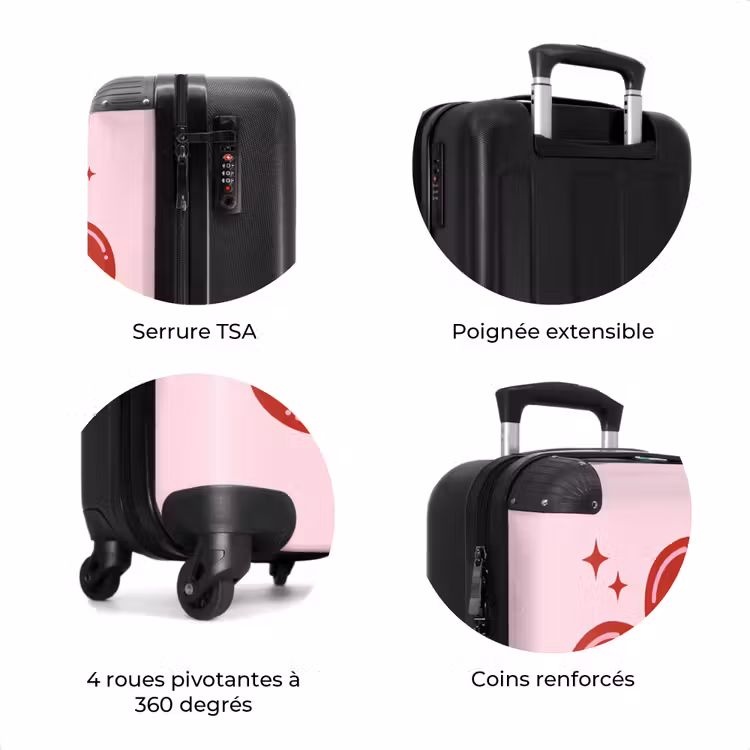 Valise - Fleur - Rose - Coeurs — 8