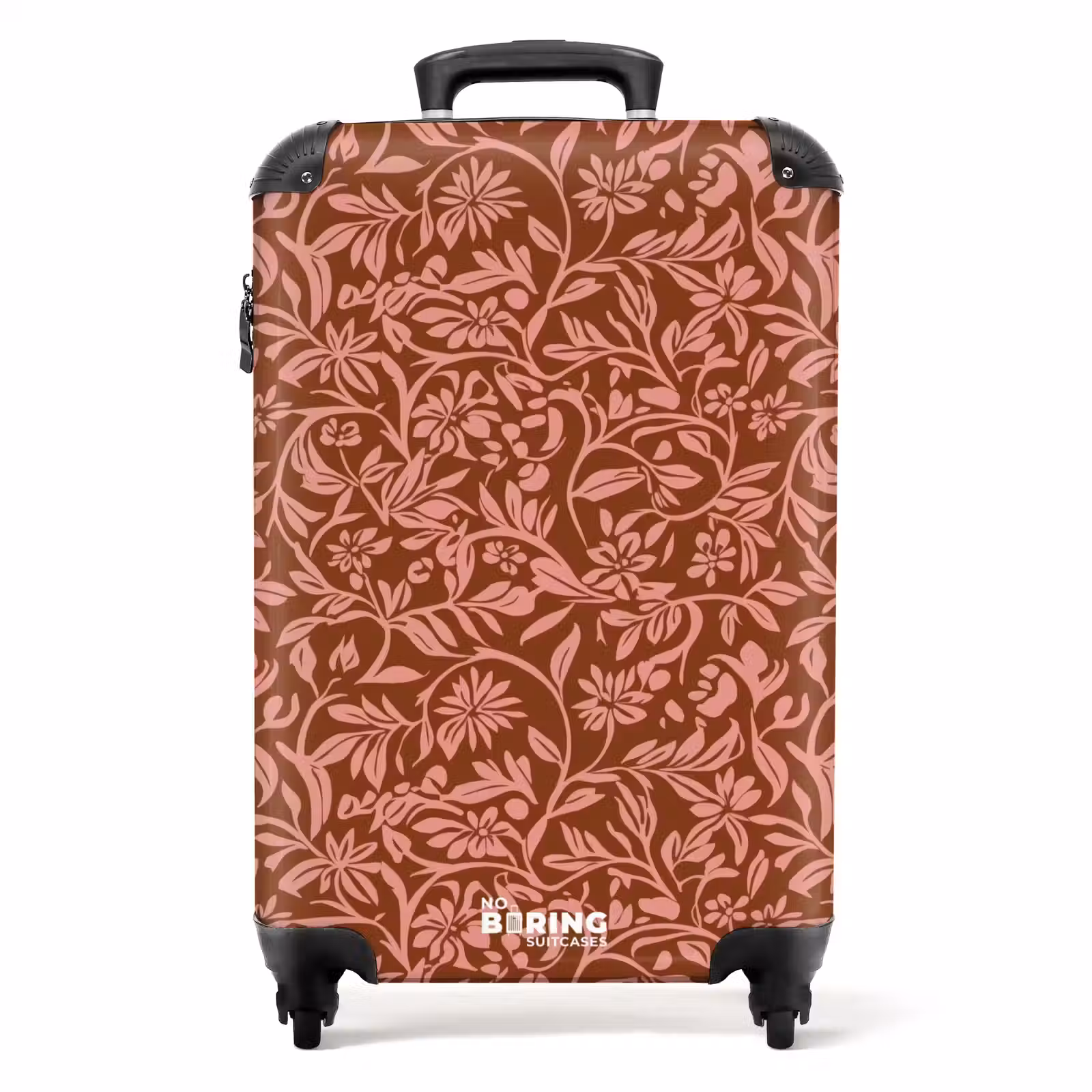 Valise avec nom - Fleurs - Impression - Rose — 1