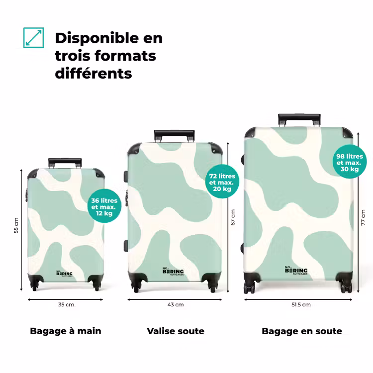 Valise - Abstrait - Formes vertes mentholées — 3