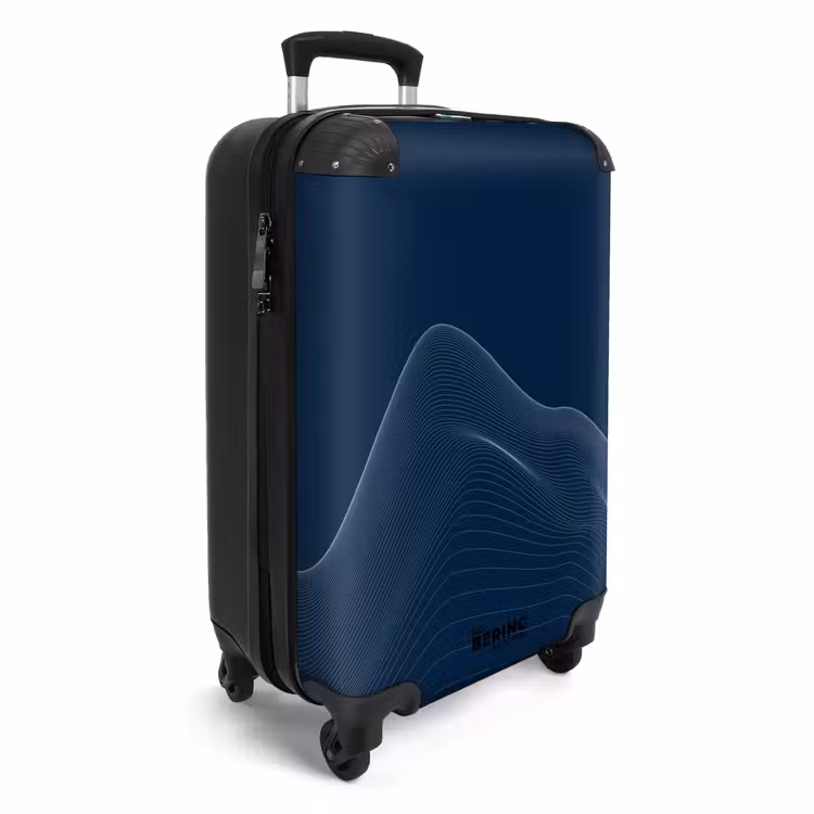Valise - Abstrait - Lignes ondulées Bleu — 2