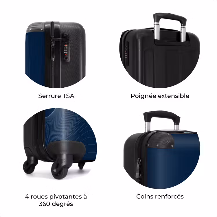 Valise - Abstrait - Lignes ondulées Bleu — 8