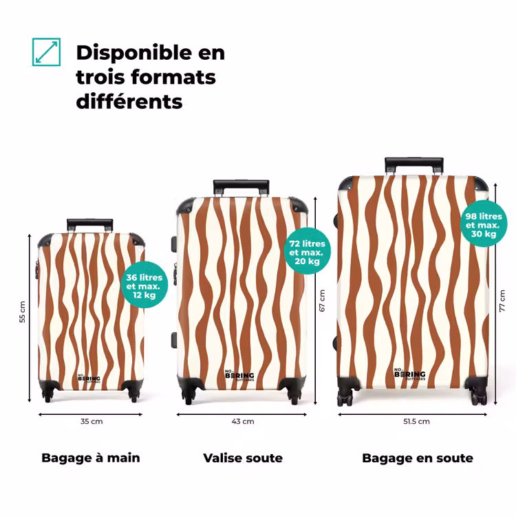 Valise - Abstrait - Marron art linéaire — 3