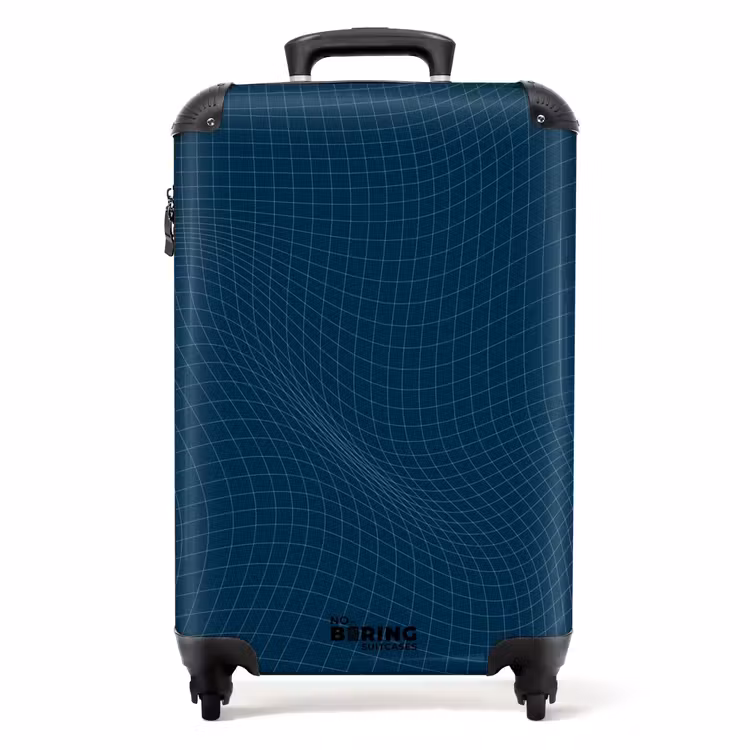 Valise - Abstrait - Motif de grille bleu foncé — 1