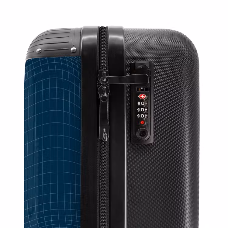 Valise - Abstrait - Motif de grille bleu foncé — 6