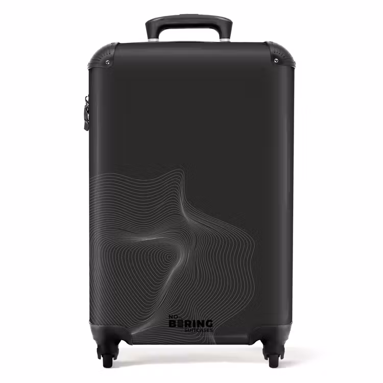 Valise - Abstrait - Motif de vagues en noir et blanc — 1