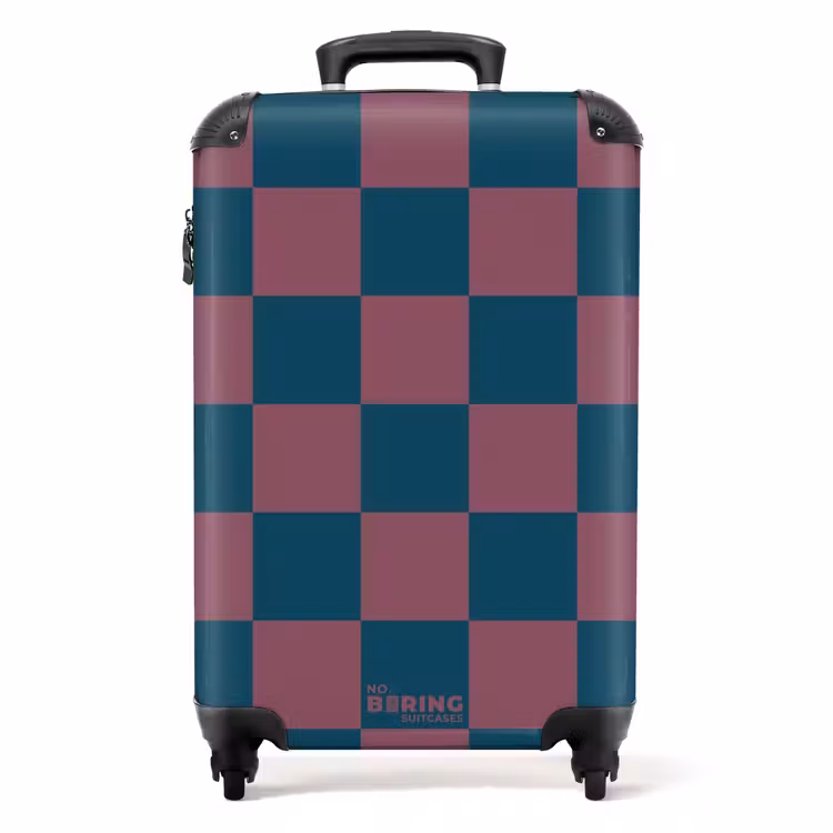 Valise - Carrés - Bleu/Rouge — 1