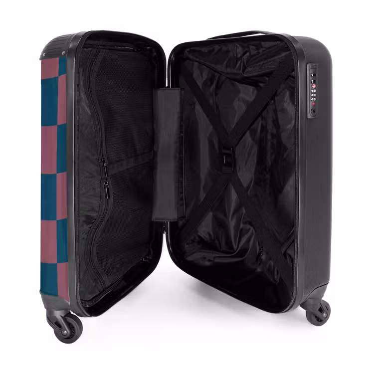 Valise - Carrés - Bleu/Rouge — 5