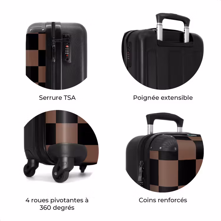 Valise - Carrés - Noir/Brun — 8