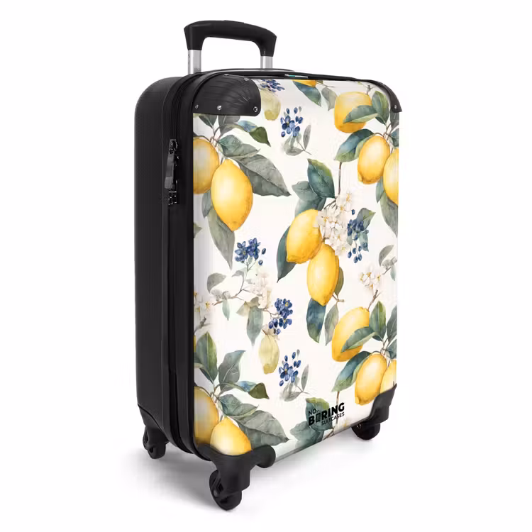 Valise - Citron avec motif de fleurs — 2