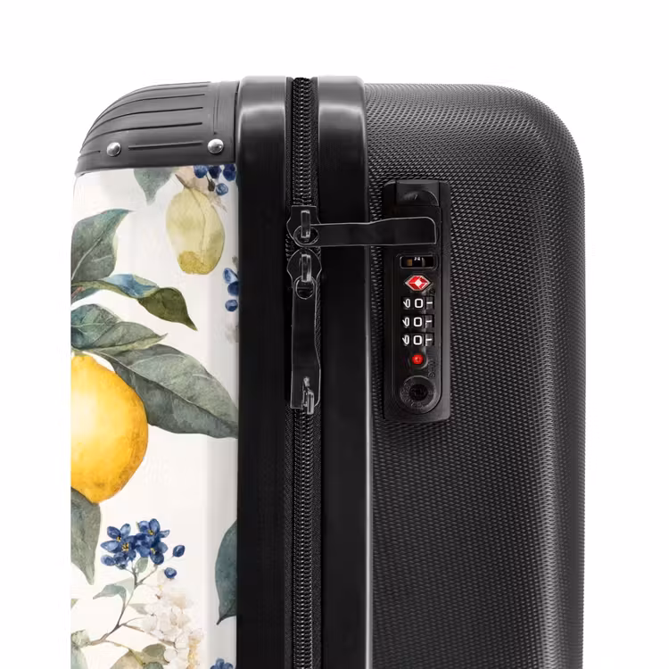 Valise - Citron avec motif de fleurs — 6