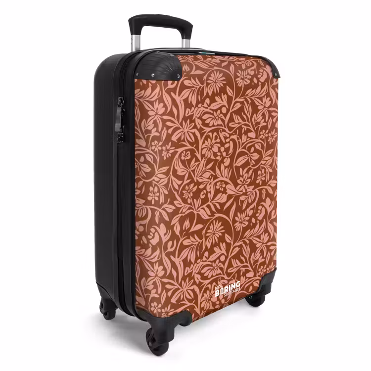Valise avec nom - Fleurs - Impression - Rose — 2