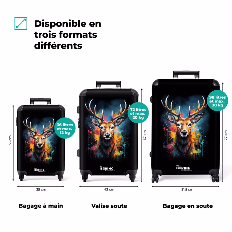 Valise - Cerf avec des bois entre les graffitis — 3