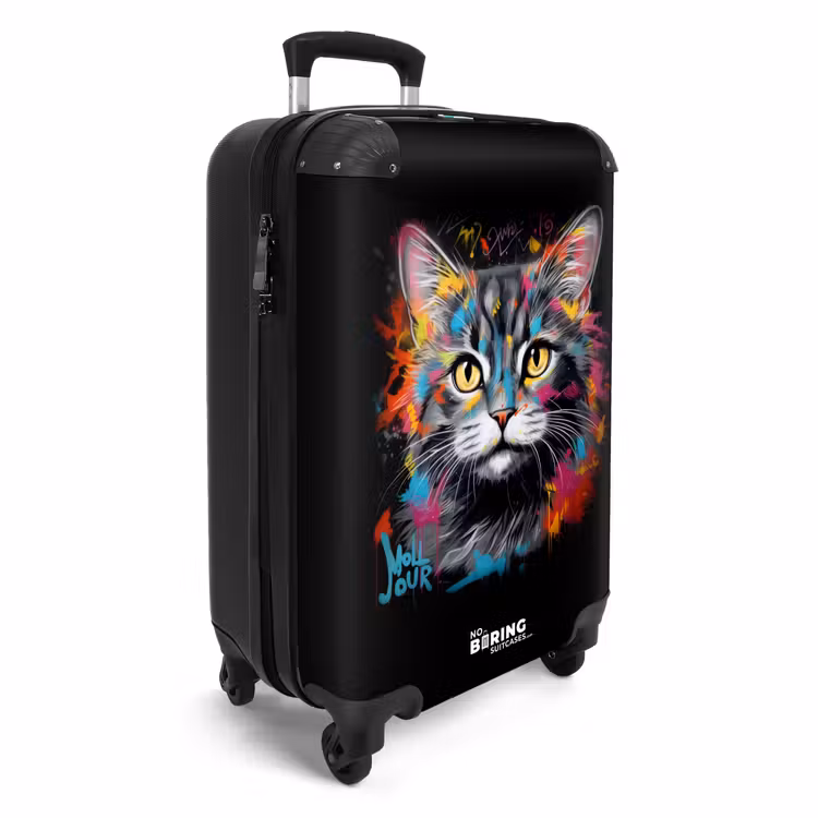 Valise - Chat avec des coups de pinceau colorés — 2