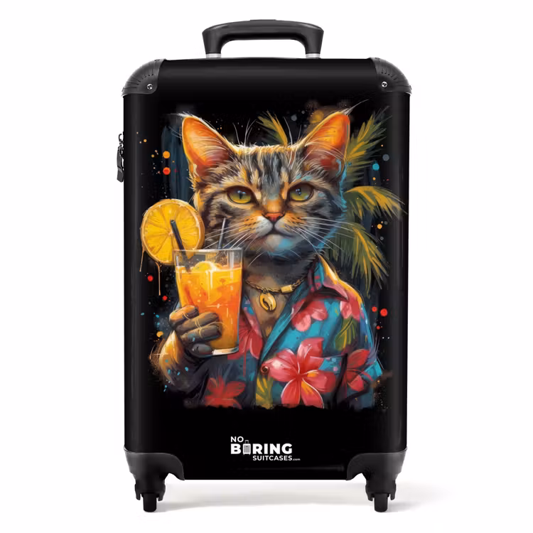 Valise - Chat en style street art tropical — 1