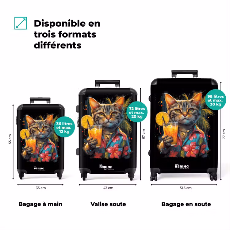 Valise - Chat en style street art tropical — 3