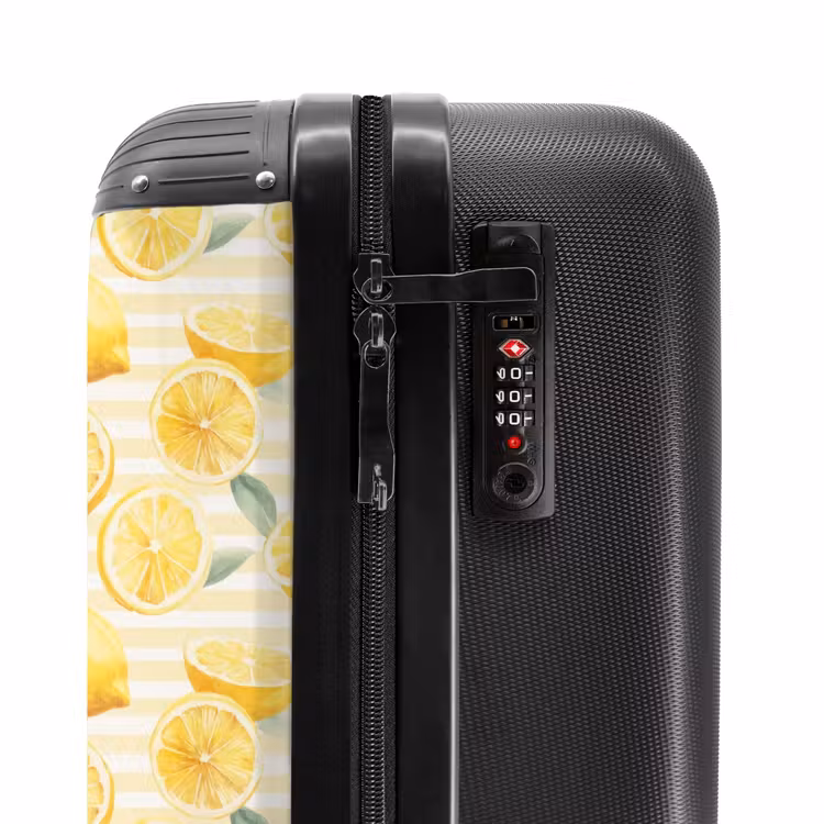 Valise - Citron avec motif à rayures jaune — 6