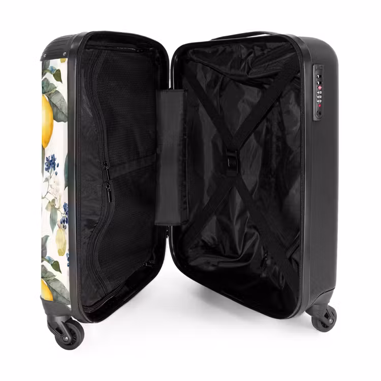 Valise - Citron avec motif de fleurs — 5