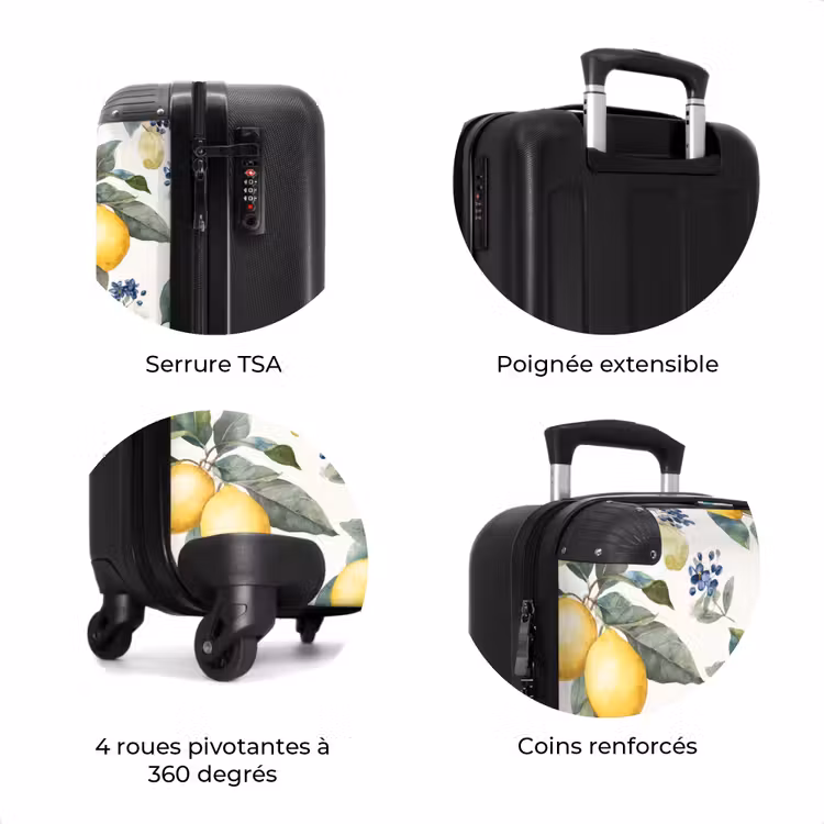 Valise - Citron avec motif de fleurs — 8