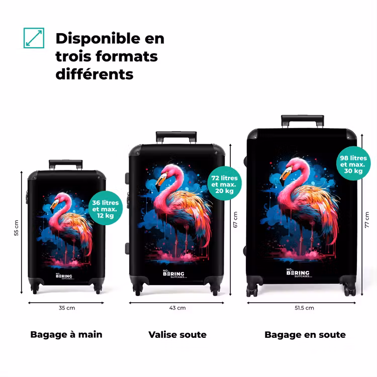 Valise - Flamant coloré pour une explosion de peinture — 3