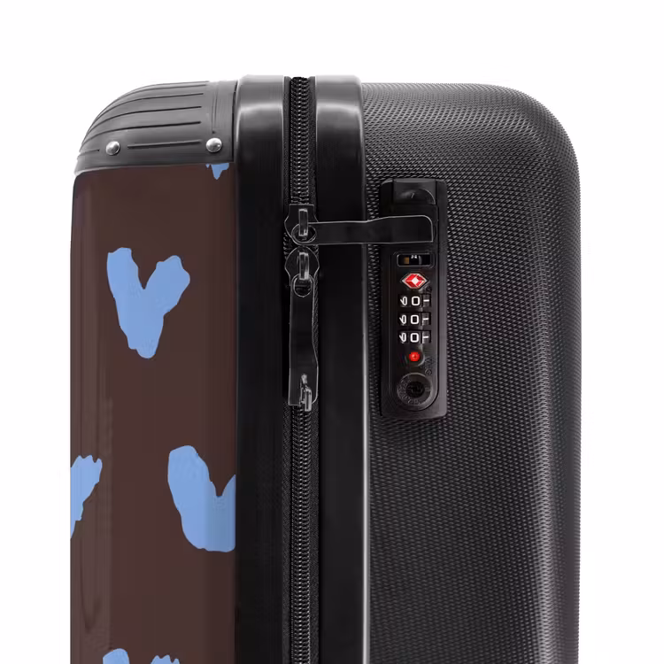 Valise - Fond brun foncé avec des formes en forme de cœur — 6