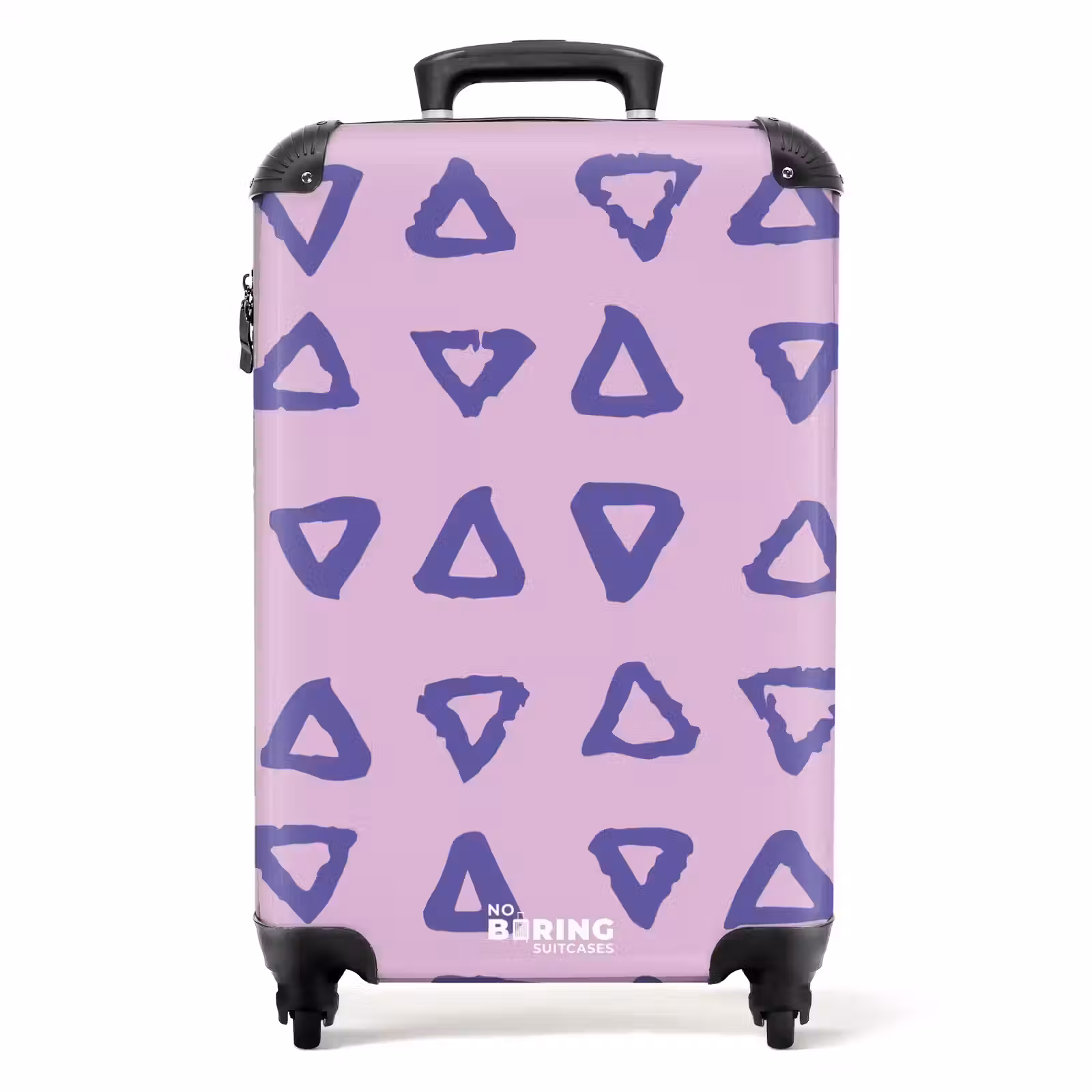 Valise - Bleu, contour triangulaire sur fond rose lavande — 1